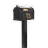 Metal Extra Large Mailbox Black with Post