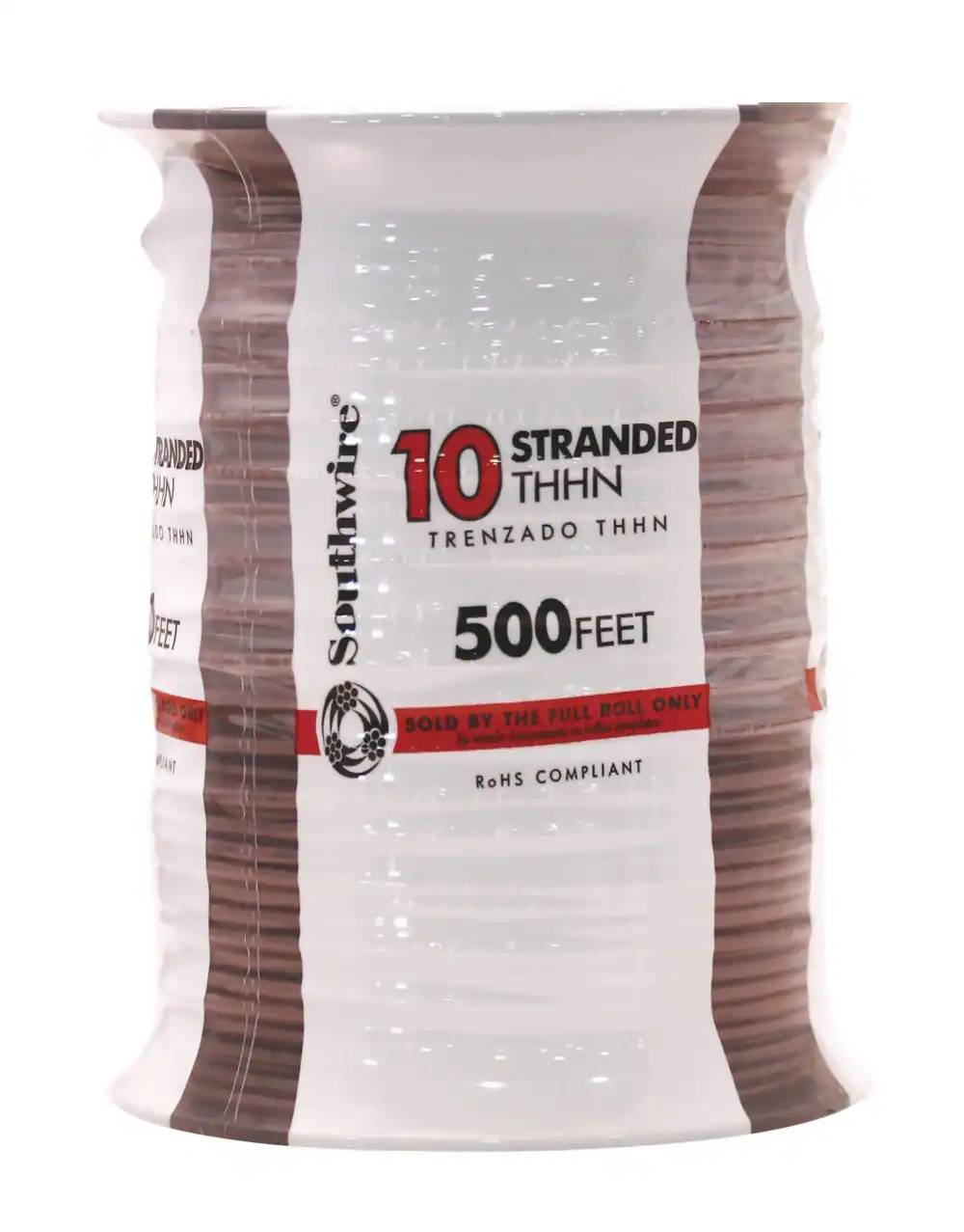 Southwire 500-Feet 10 -AWG Brown Stranded Copper THHN wire ( By-the-roll )