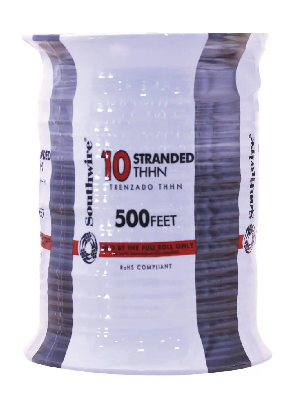 Southwire 500-ft 10 -AWG Black Stranded Copper THHN wire ( By-the-roll )