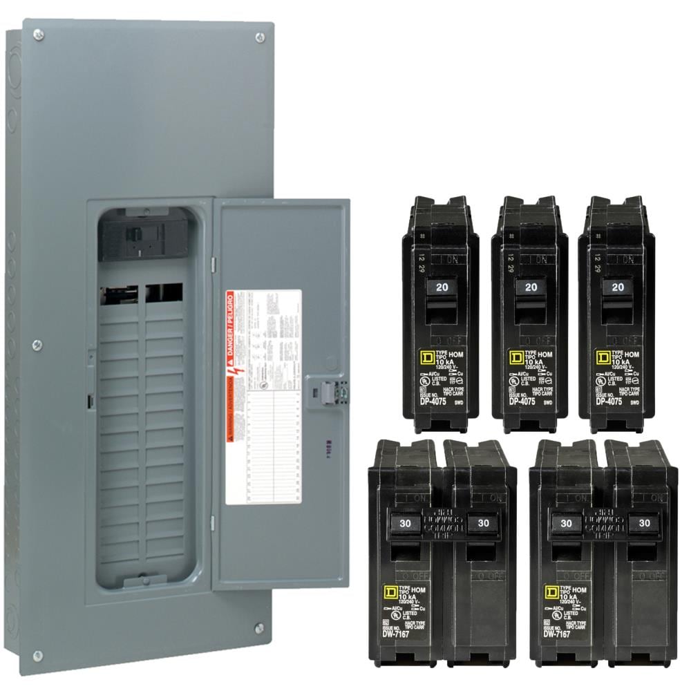 Square D Homeline 150 -Amp 30 -Spaces 60 -Circuit Indoor Main breaker Plug-On Neutral Load Center (Value Pack)
