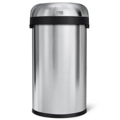 Simplehuman Bullet Open Top Can, 60-Liter Brushed Stainless Steel Indoor/Outdoor Kitchen Lidless Trash Can