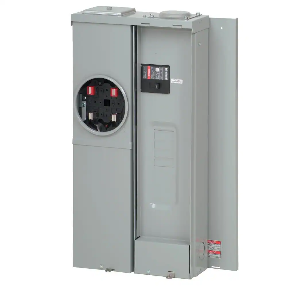 Eaton Type BR 200 -Amp 4 -Spaces 8 -Circuit Outdoor Main breaker meter combo Load Center