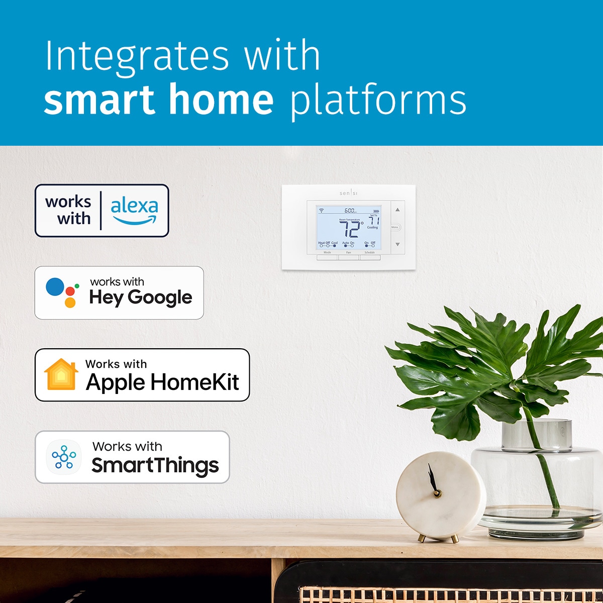 Emerson White Smart Thermostat with Wi-Fi Compatibility