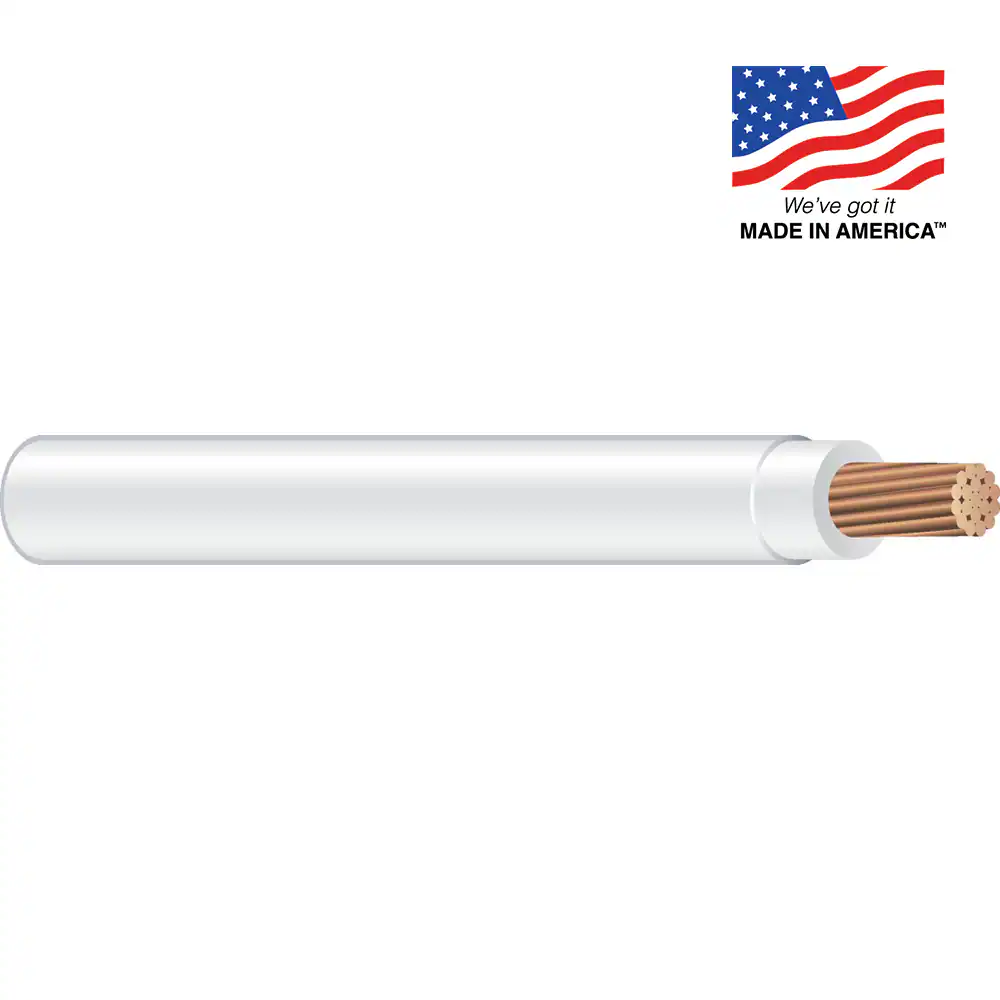 Southwire SIMpull 500-Feet 6 -AWG White Stranded Copper THHN wire ( By-the-roll )