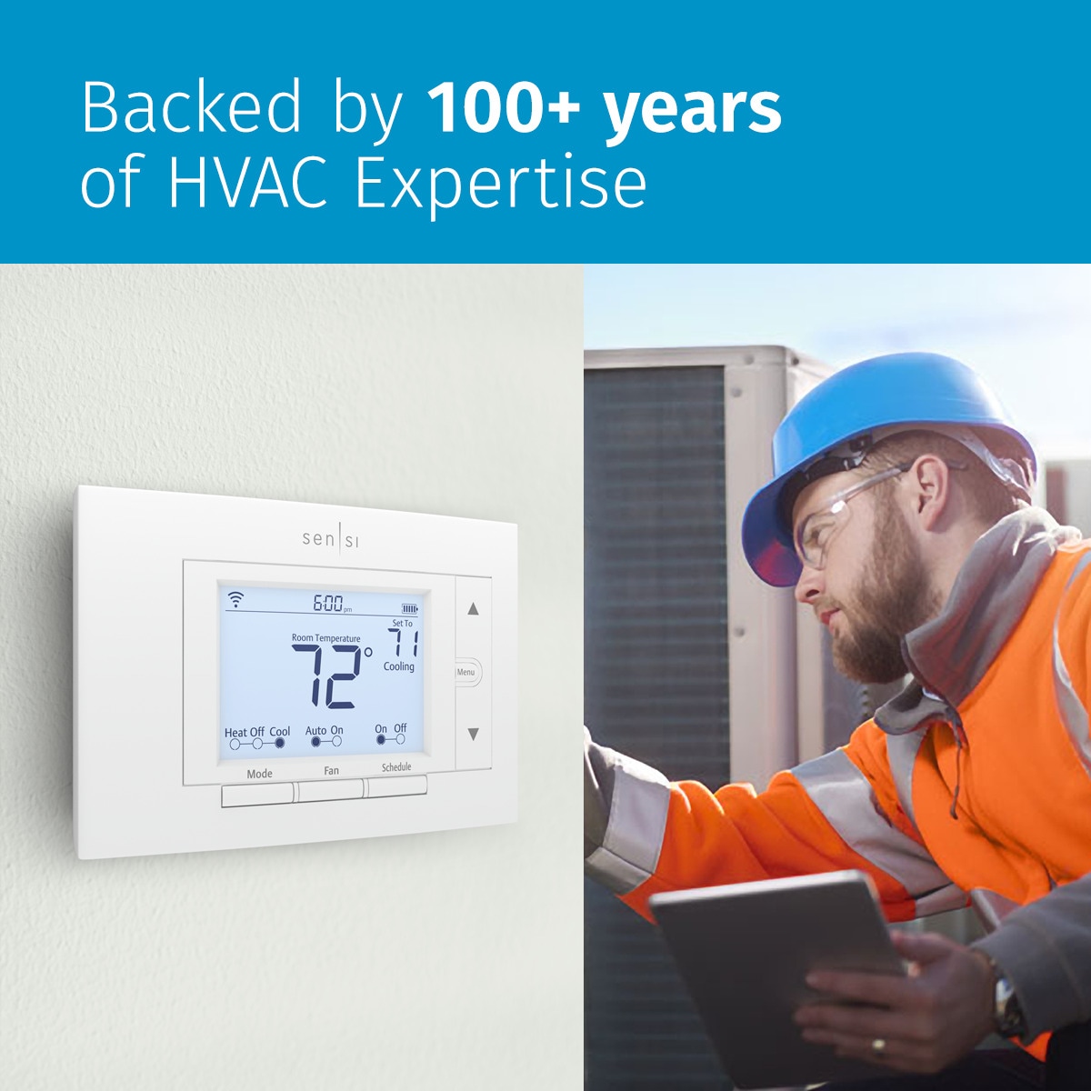 Emerson White Smart Thermostat with Wi-Fi Compatibility