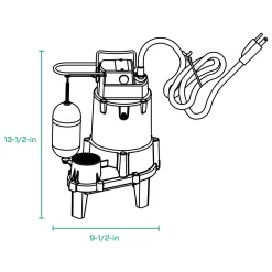 Zoeller 1/2-HP 115-Volt 103-GPM Cast Iron Sewage Sump Pump
