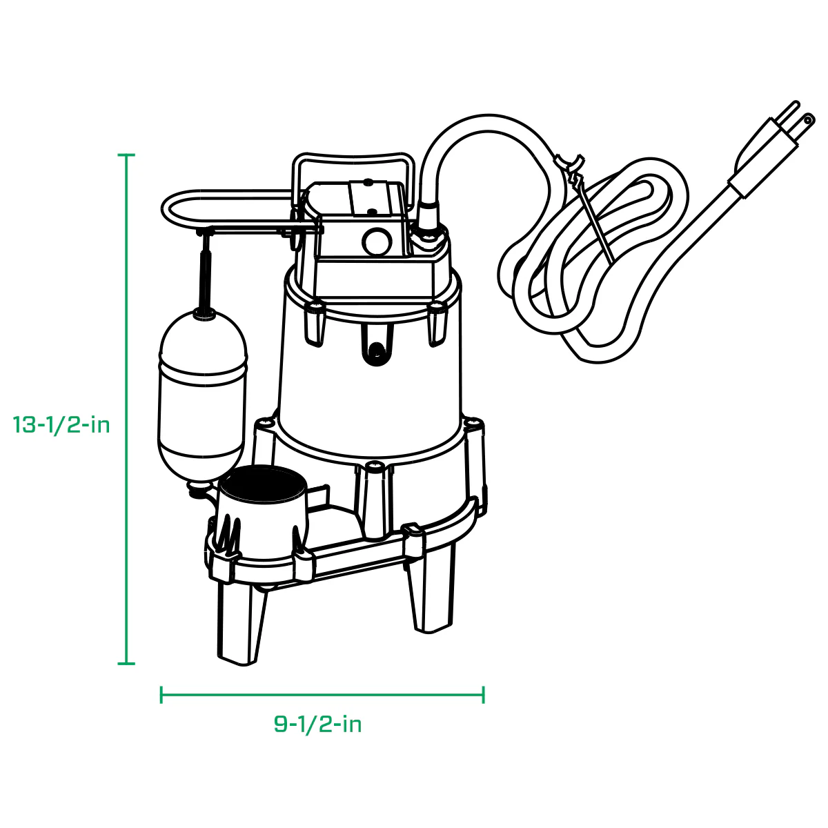 Zoeller 1/2-HP 115-Volt 103-GPM Cast Iron Sewage Sump Pump