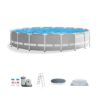 Intex Prism Frame 20-Feet x 20-Feet x 52-Inches Metal frame Round Above-Ground Pool with Filter Pump