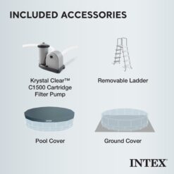 Intex Prism Frame 20-Feet x 20-Feet x 52-Inches Metal frame Round Above-Ground Pool with Filter Pump