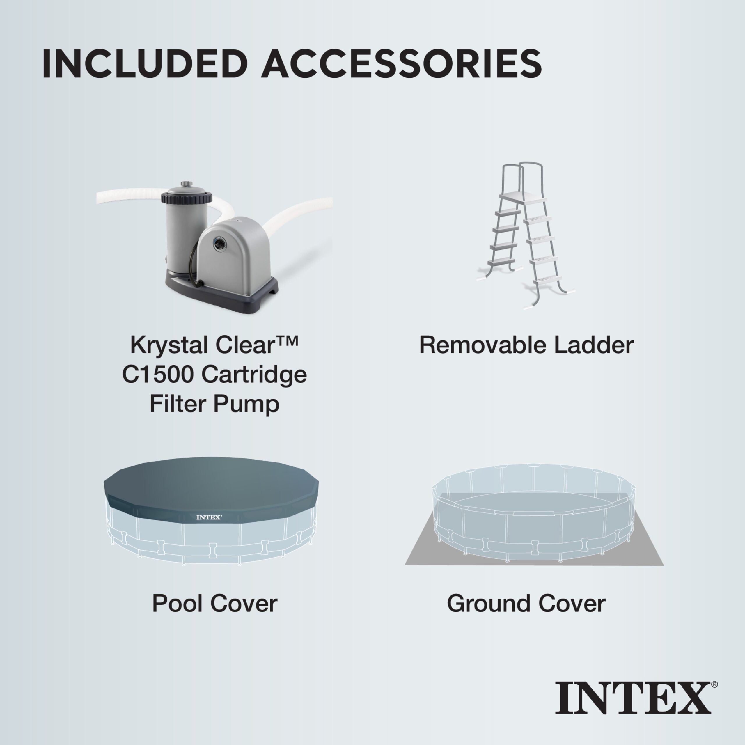 Intex Prism Frame 20-Feet x 20-Feet x 52-Inches Metal frame Round Above-Ground Pool with Filter Pump