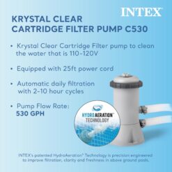 Intex 12-Feet x 12-Feet x 30-Inches Metal frame Round Above-Ground Pool with Filter Pump with Pool Cover