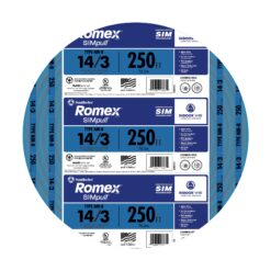 Southwire 250-Feet 14 / 3 / Romex SIMpull Solid Indoor CU NM-B W/G Individual pack ( By-the-roll )