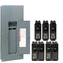 Square D Homeline 200 -Amp 30 -Spaces 60 -Circuit Indoor Main breaker Plug-On Neutral Load Center (Value Pack)