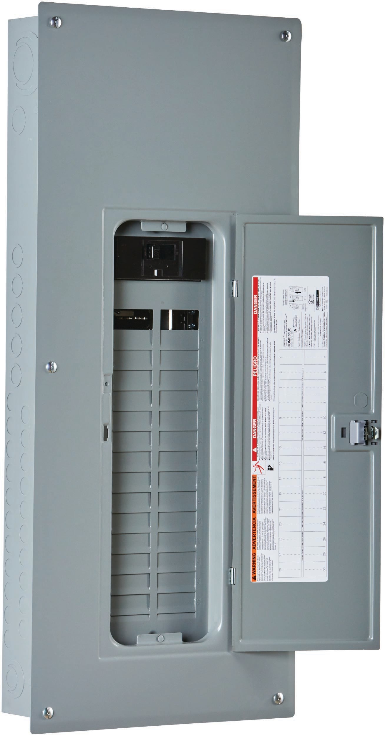 Square D Homeline 200 -Amp 30 -Spaces 60 -Circuit Indoor Main breaker Plug-On Neutral Load Center (Value Pack)