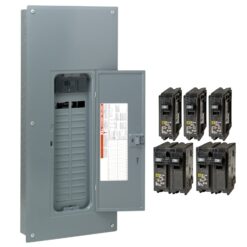Square D Homeline 200 -Amp 30 -Spaces 60 -Circuit Indoor Main breaker Plug-On Neutral Load Center (Value Pack)