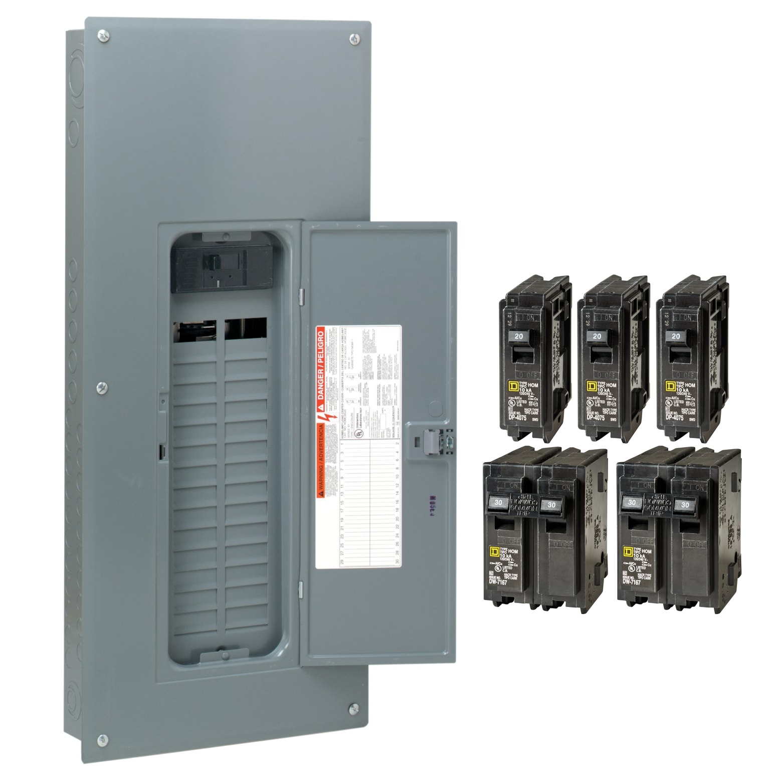 Square D Homeline 200 -Amp 30 -Spaces 60 -Circuit Indoor Main breaker Plug-On Neutral Load Center (Value Pack)