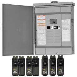 Square D Homeline 125 -Amp 12 -Spaces 24 -Circuit Outdoor Main breaker Plug-On Neutral Load Center (Value Pack)