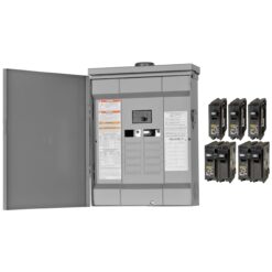 Square D Homeline 125 -Amp 12 -Spaces 24 -Circuit Outdoor Main breaker Plug-On Neutral Load Center (Value Pack)