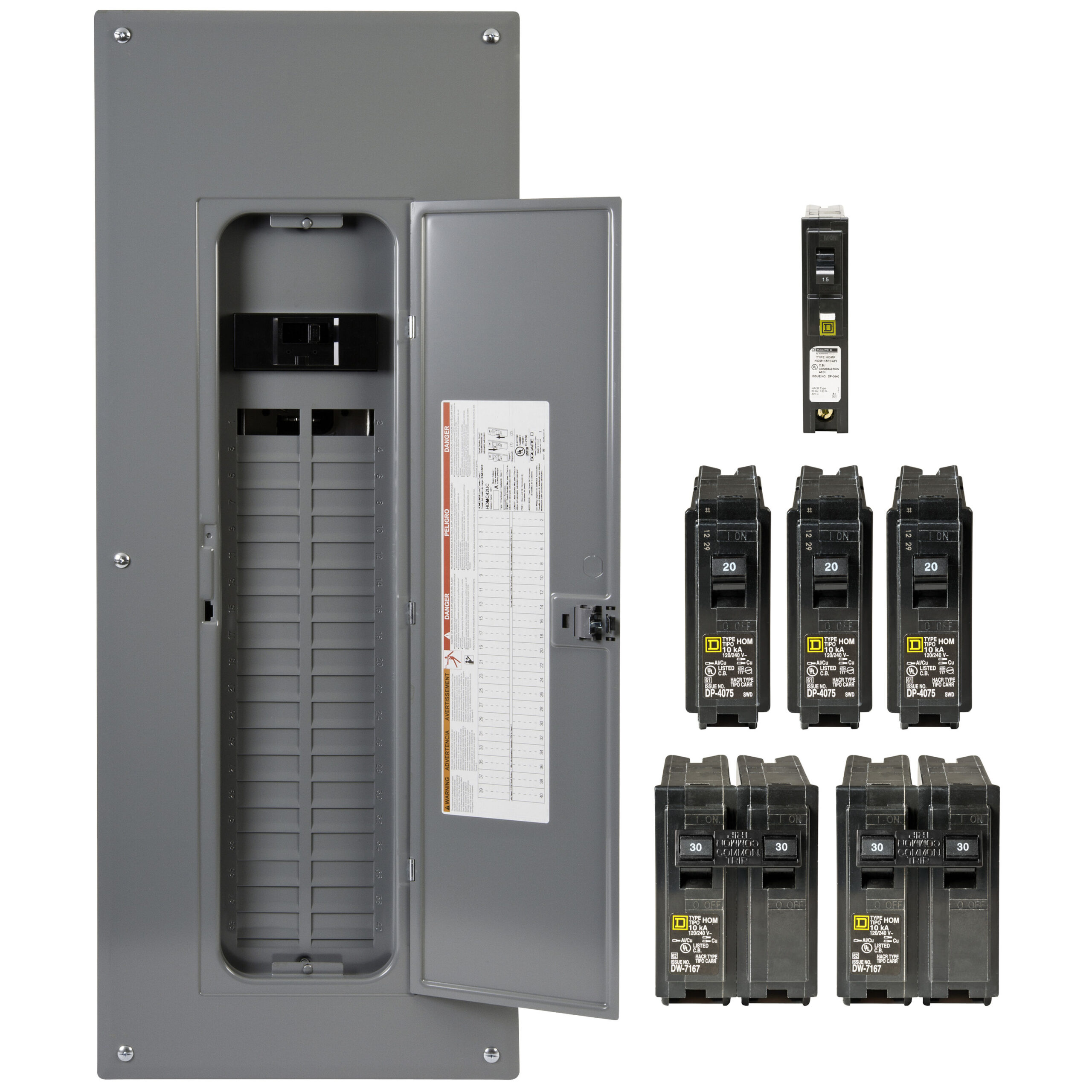 Square D 200 -Amp 40 -Spaces 80 -Circuit Indoor Main breaker Plug-On Neutral Load Center (Value Pack)
