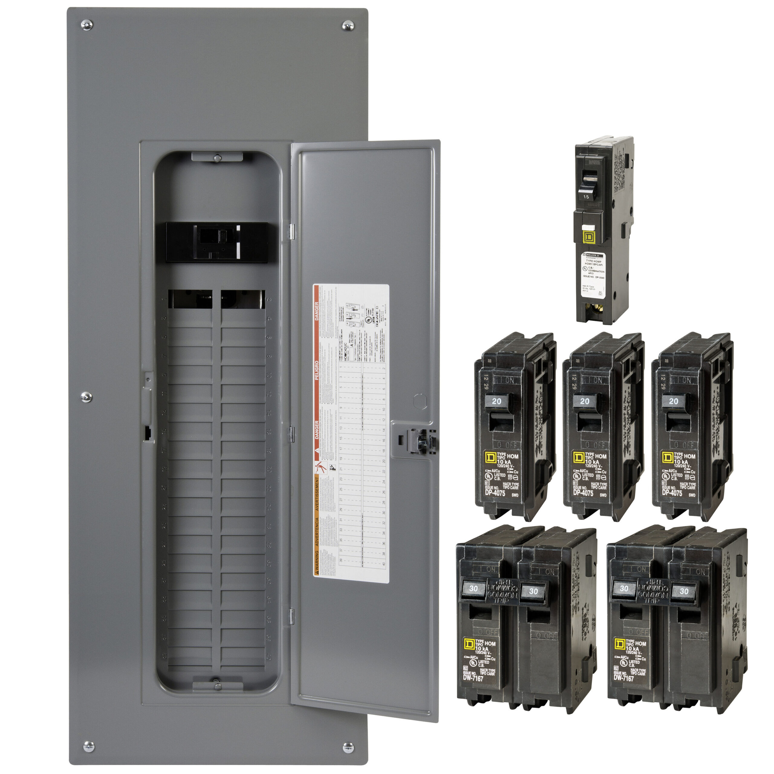 Square D 200 -Amp 40 -Spaces 80 -Circuit Indoor Main breaker Plug-On Neutral Load Center (Value Pack)
