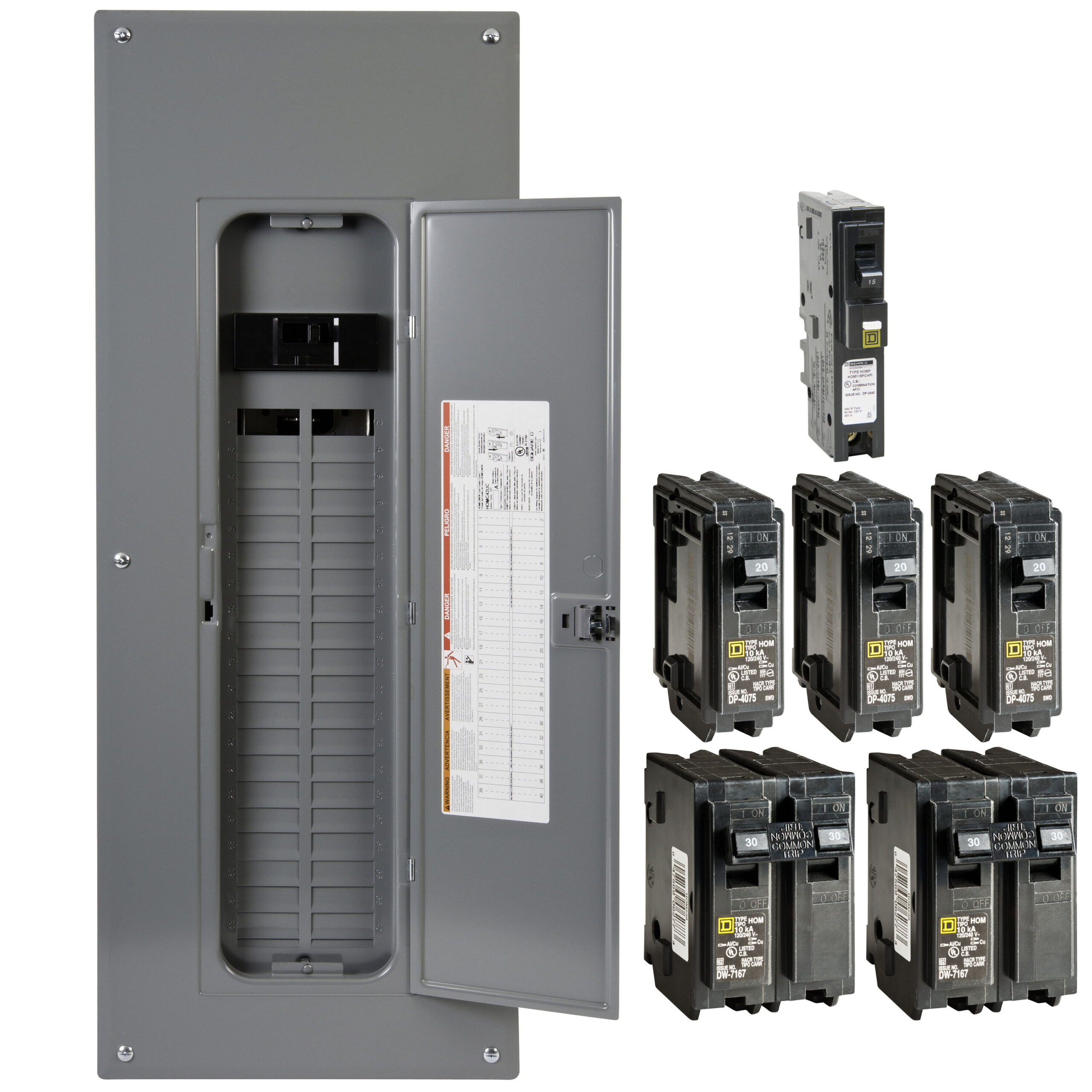 Square D 200 -Amp 40 -Spaces 80 -Circuit Indoor Main breaker Plug-On Neutral Load Center (Value Pack)