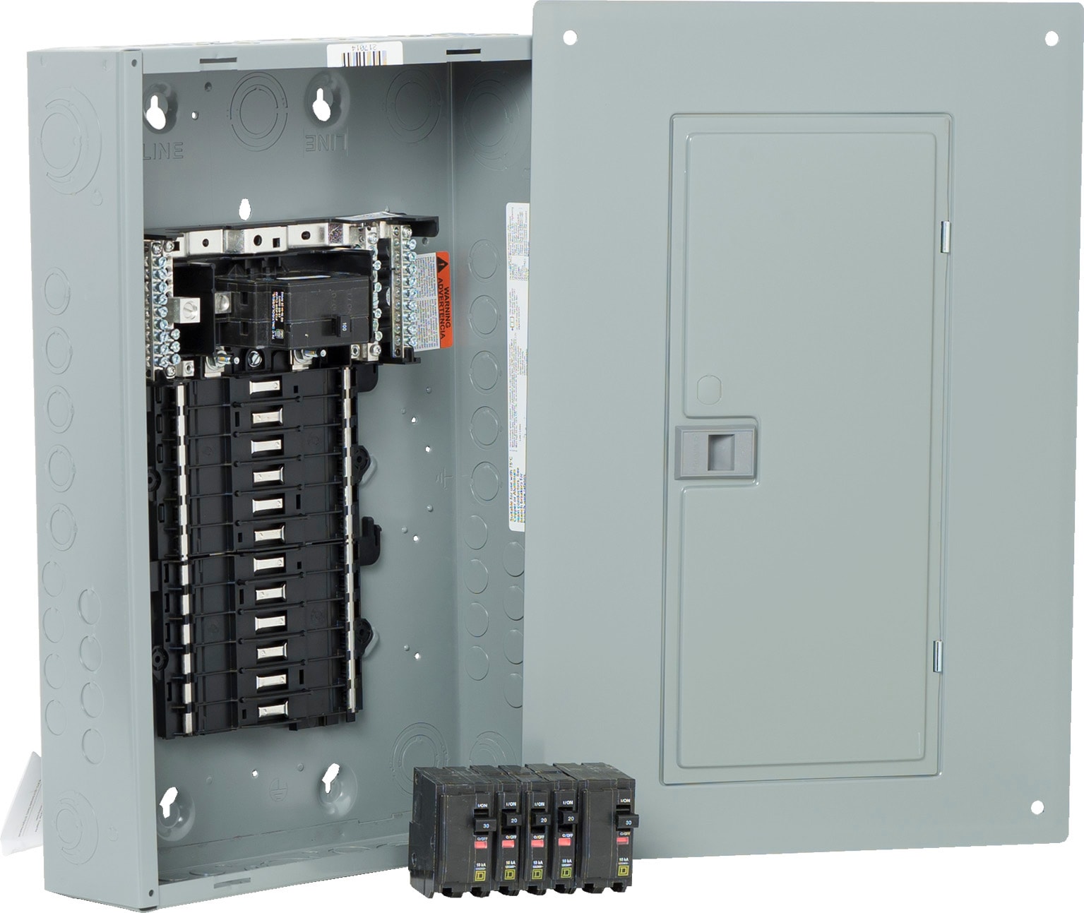 Square D QO 100 -Amp 24 -Spaces 24 -Circuit Indoor Convertible main breaker panel Plug-On Neutral Load Center (Value Pack)