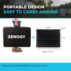 Renogy Monocrystalline 24.8-in x 20-in x 2.8-in 100-Watt Portable Solar Panel