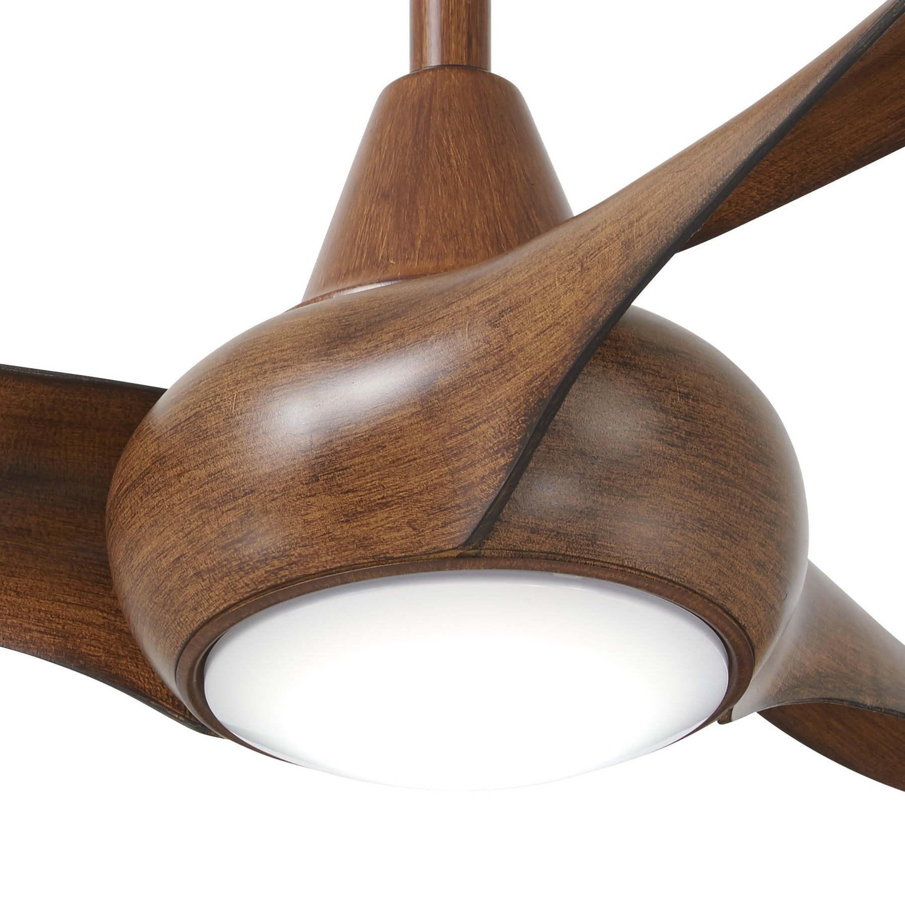 Minka Aire Light Wave 44 44-Inches Distressed Koa with Distressed Koa Blades Integrated LED Fixture Indoor Downrod mount Propeller Ceiling Fan With Light and Remote ( 3 -Blade)