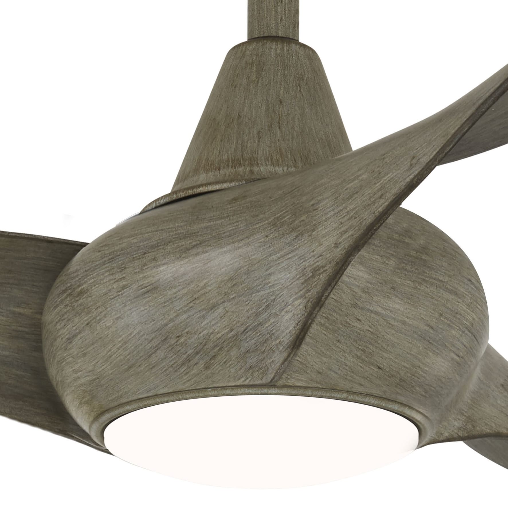 Minka Aire Light Wave 44 44-Inches Driftwood with Driftwood Blades Integrated LED Fixture Indoor Downrod mount Propeller Ceiling Fan With Light and Remote ( 3 -Blade)