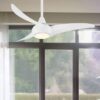Minka Aire Light Wave 44 44-Inches White with White Blades Integrated LED Fixture Indoor Downrod mount Propeller Ceiling Fan With Light and Remote ( 3 -Blade)