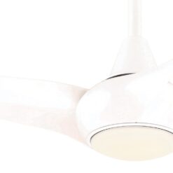Minka Aire Light Wave 44 44-Inches White with White Blades Integrated LED Fixture Indoor Downrod mount Propeller Ceiling Fan With Light and Remote ( 3 -Blade)