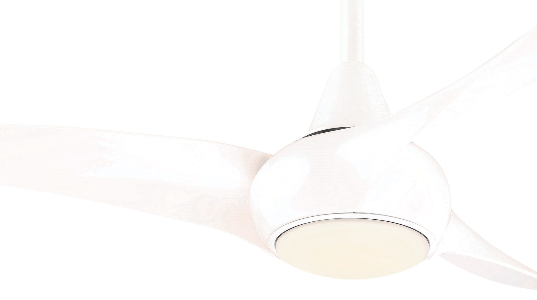 Minka Aire Light Wave 44 44-Inches White with White Blades Integrated LED Fixture Indoor Downrod mount Propeller Ceiling Fan With Light and Remote ( 3 -Blade)