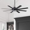Honeywell Xerxes 62-Inches Matte Black with Matte Black Ash Blades Indoor Downrod mount Windmill Ceiling Fan With Light and Remote ( 8 -Blade)