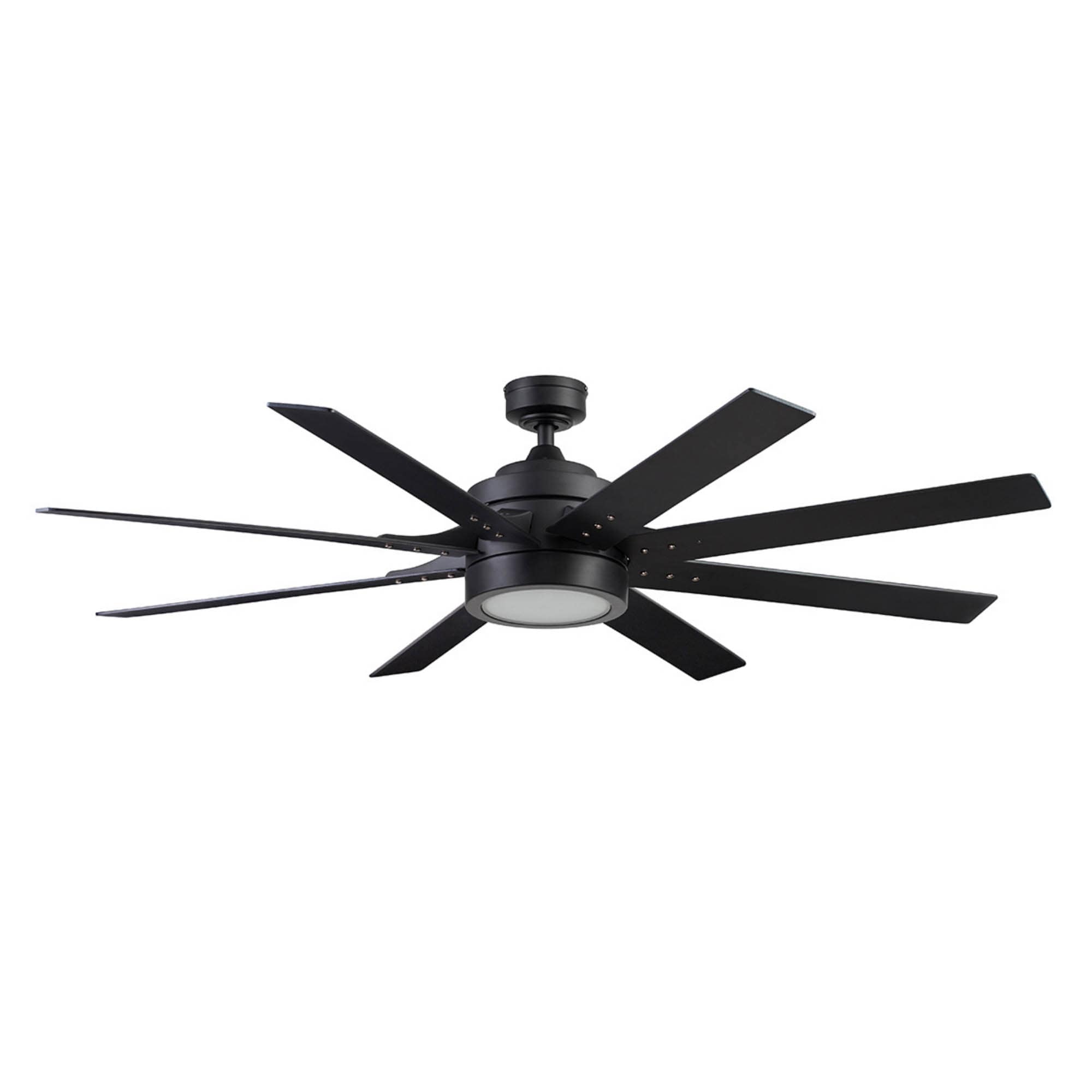 Honeywell Xerxes 62-Inches Matte Black with Matte Black Ash Blades Indoor Downrod mount Windmill Ceiling Fan With Light and Remote ( 8 -Blade)