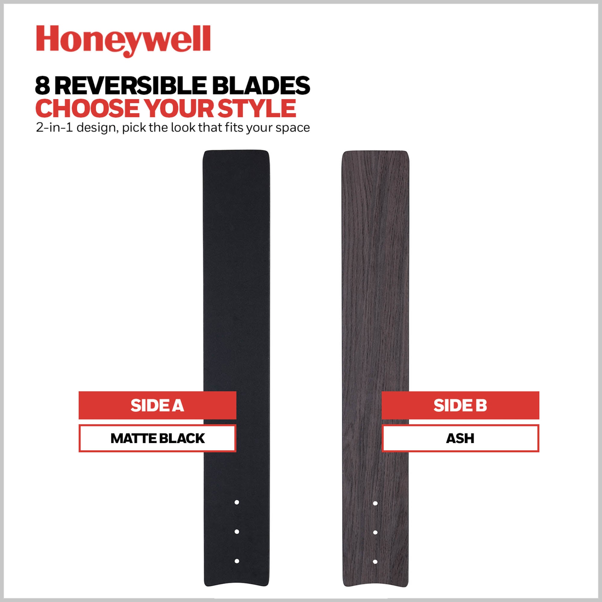 Honeywell Xerxes 62-Inches Matte Black with Matte Black Ash Blades Indoor Downrod mount Windmill Ceiling Fan With Light and Remote ( 8 -Blade)