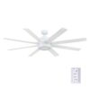 Honeywell Xerxes 62-Inches Bright White with White Gray Wash Blades Indoor Downrod mount Windmill Ceiling Fan With Light and Remote ( 8 -Blade)