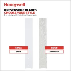 Honeywell Xerxes 62-Inches Bright White with White Gray Wash Blades Indoor Downrod mount Windmill Ceiling Fan With Light and Remote ( 8 -Blade)