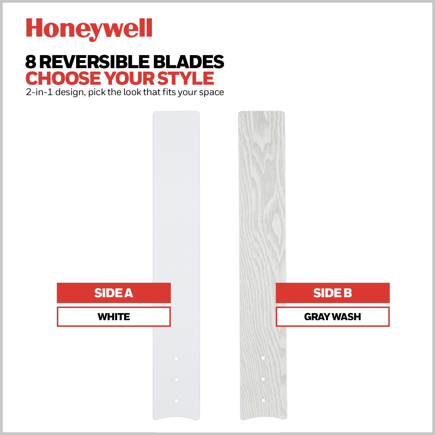 Honeywell Xerxes 62-Inches Bright White with White Gray Wash Blades Indoor Downrod mount Windmill Ceiling Fan With Light and Remote ( 8 -Blade)
