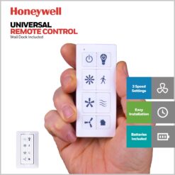 Honeywell Xerxes 62-Inches Bright White with White Gray Wash Blades Indoor Downrod mount Windmill Ceiling Fan With Light and Remote ( 8 -Blade)