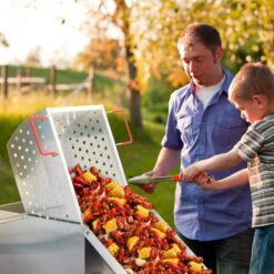 Creole Feast 70 Qt Single Sack Crawfish Seafood Boiler 2 -Burner Propane 20-lb. tank Electronic Aluminum Boiler