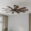 Harbor Breeze Henderson 60-Inches Bronze with Mahogany Blades Integrated LED Fixture Indoor Downrod mount Windmill Ceiling Fan With Light and Remote ( 10 -Blade)