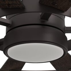 Harbor Breeze Henderson 60-Inches Bronze with Mahogany Blades Integrated LED Fixture Indoor Downrod mount Windmill Ceiling Fan With Light and Remote ( 10 -Blade)