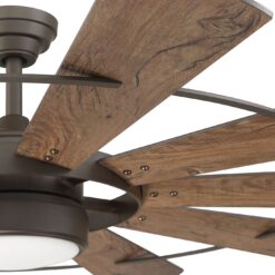 Harbor Breeze Henderson 60-Inches Bronze with Mahogany Blades Integrated LED Fixture Indoor Downrod mount Windmill Ceiling Fan With Light and Remote ( 10 -Blade)