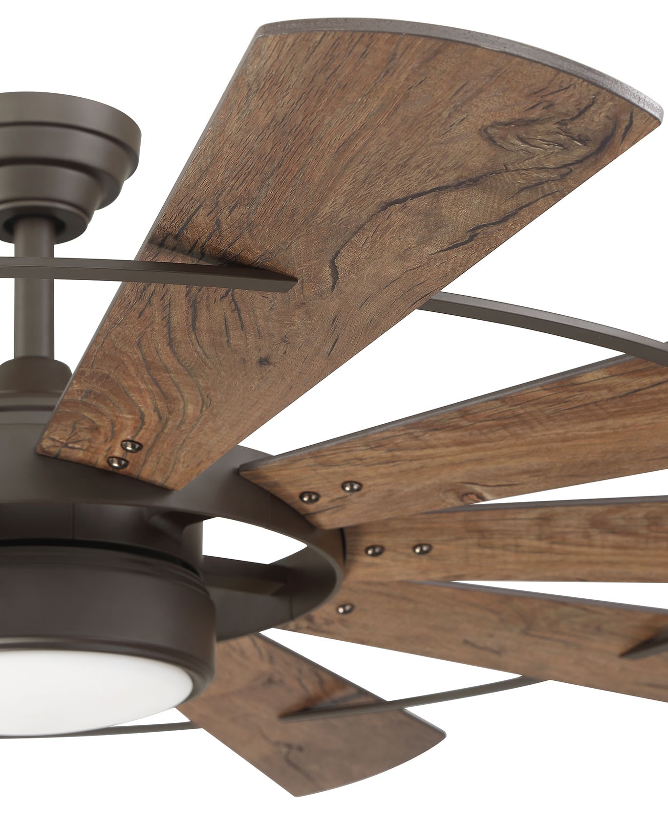 Harbor Breeze Henderson 60-Inches Bronze with Mahogany Blades Integrated LED Fixture Indoor Downrod mount Windmill Ceiling Fan With Light and Remote ( 10 -Blade)