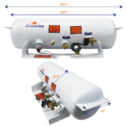 Flame King 5.9Gal ASME Tank w/ Remote Fill Bleeder Valves Steel Propane tank