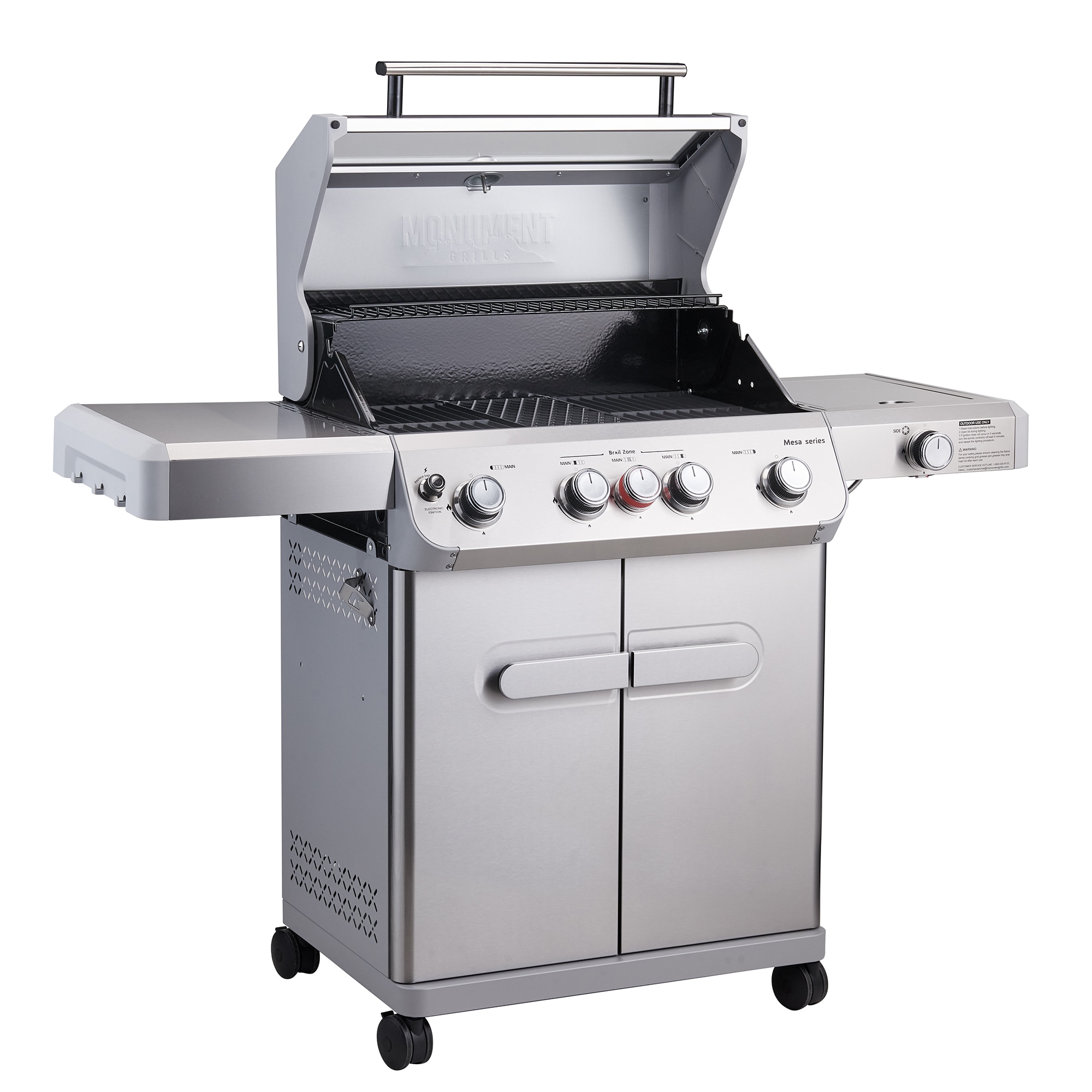 Monument Mesa Stainless Steel 5-Burner Infrared Liquid Propane Gas Grill with 1 Side Burner