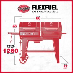 Char-Griller FlexFuel Black Liquid propane and charcoal Combo Grill