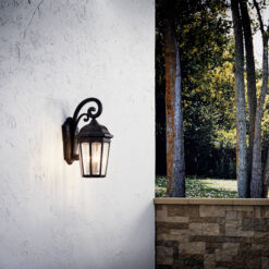 Kichler Courtyard 3 -Light 22.25-in H Black Hardwired Outdoor Wall Light