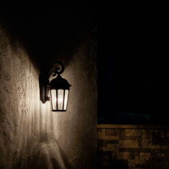 Kichler Courtyard 3 -Light 22.25-in H Black Hardwired Outdoor Wall Light