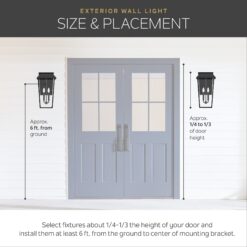 Kichler Courtyard 3 -Light 22.25-in H Black Hardwired Outdoor Wall Light